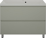 Style Line Тумба с кварцевой раковиной жасмин Манхэттен 100 Plus эмаль олива матовая